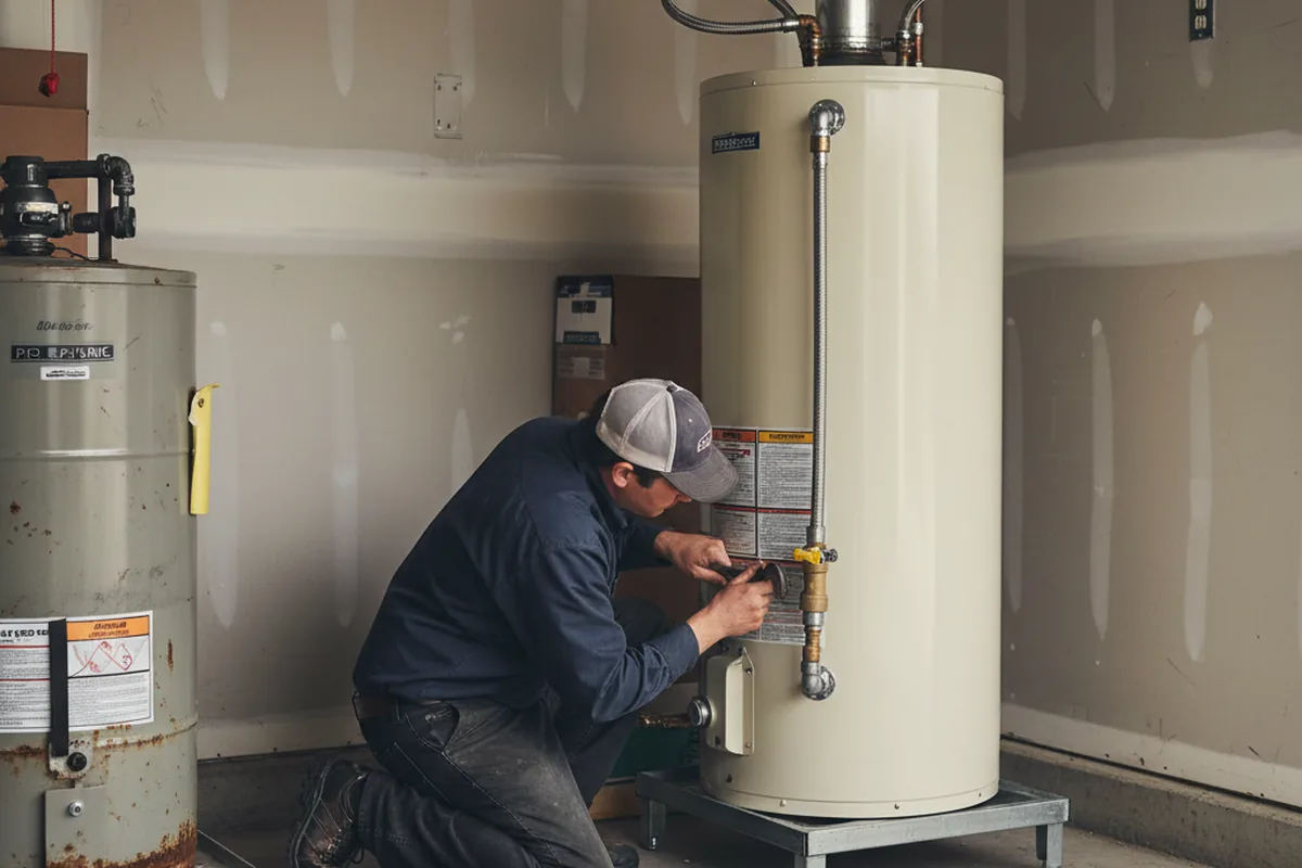 Water heater and shutoff valve replacement in Hancocks Bridge